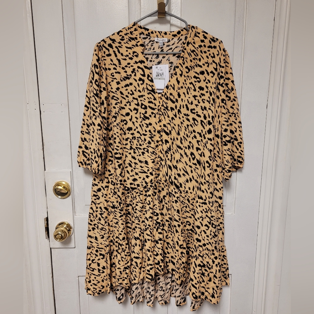 Size 1x love,fire lepard print dress
